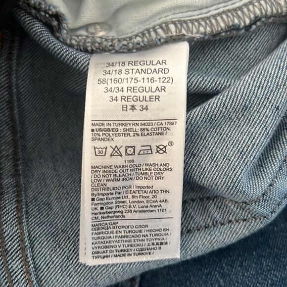 Gap Blue Denim Maternity Jeans Ankle Straight Leg Size 18/34 Belly Band - Picture 5 of 9